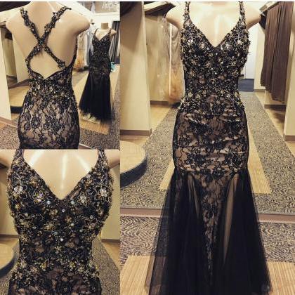 Open Back Prom Dress Trumpet Formal Occasion Party..