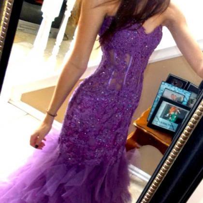 Purple Sweetheart Mermaid Prom Dress