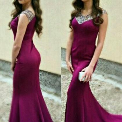Cap Sleeves Fit To Flare Prom Dress