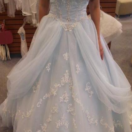 Cinderella Sky Blue Wedding Dress