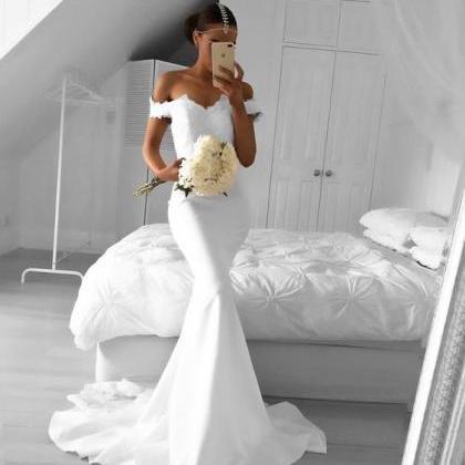 Gorgeous Off-the-Shoulder Mermaid Prom Dress Y168 main image 1