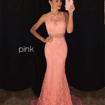 2 Pieces Lace Prom Dress