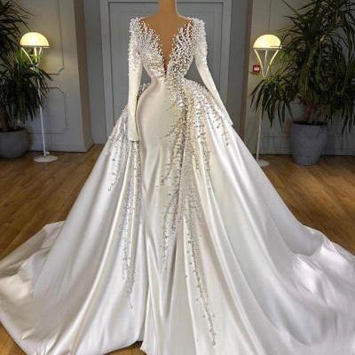 Luxury Long Sleeves Evening Gowns Formal Dresses