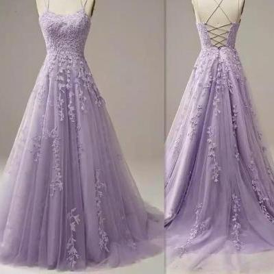 Lavender Long Prom Dress