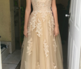 Floor Length Formal Occasion Dress With Appliques Lace on Luulla