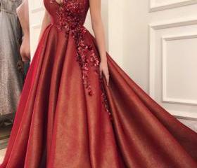 Red Off The Shoulder Ball Gown With Appliques Sweet 16 Dress  Y6454 main image 1