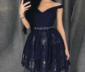 Chic Sheath Off The Shoulder Short Black Homecoming Dress 20th Birthday Outfits C634 main image 1