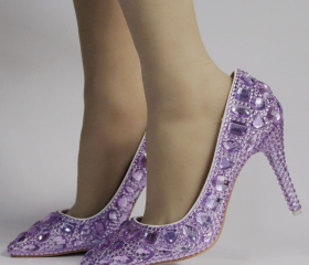 Purple high-heels , Fashion Evening Party Shoes, yy32