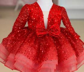 Rainbow Sequin Ball Gown Dress for Girls