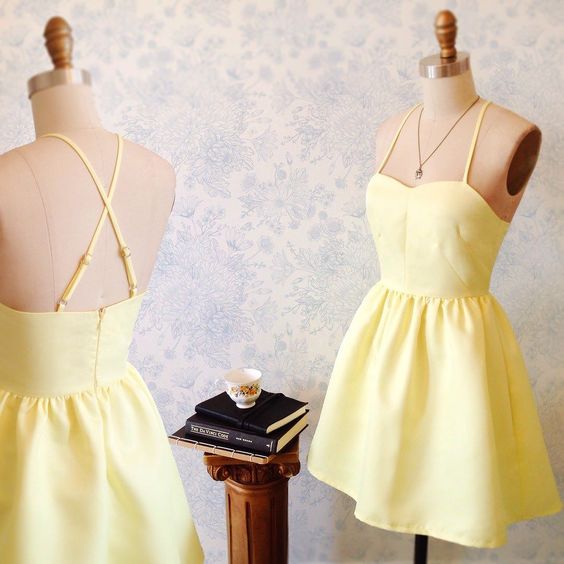 Yellow Mini Dress With Adjustable Straps