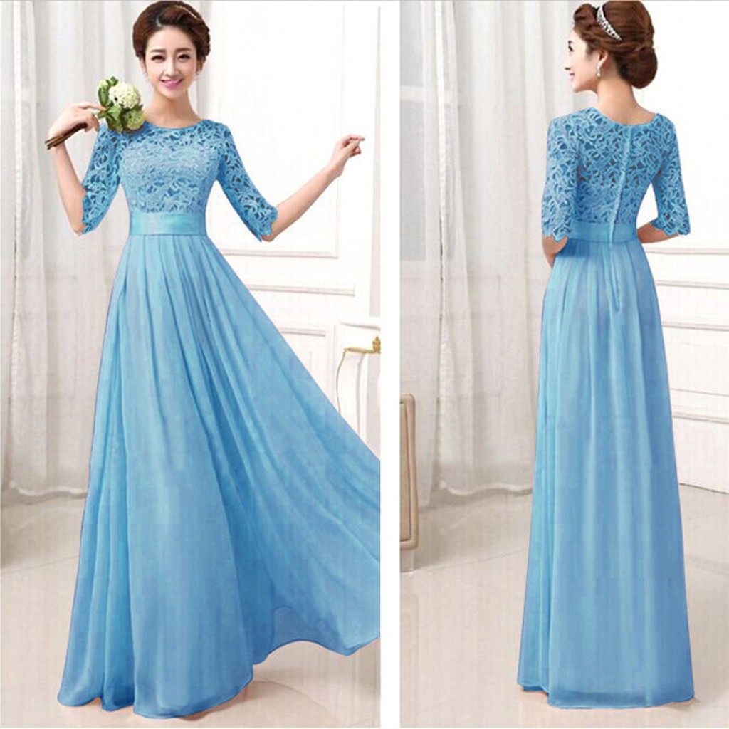 Sweet Pink Floor Length Formal Occasion Dress Evening Dress With Half  Sleeves on Luulla