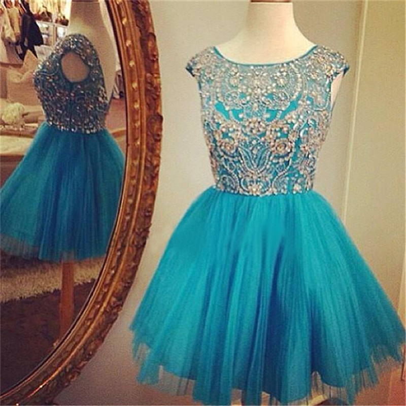Cap Sleeve Short Homecoming Dress with Beading