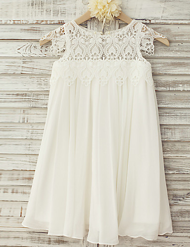 Ivory Lace Chiffon Summer Flower Girl Dress
