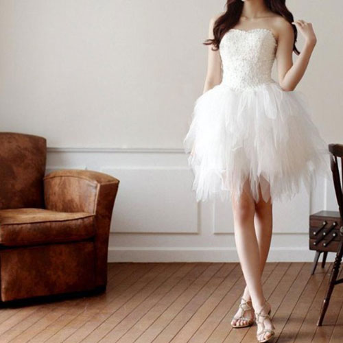 Short Tutu Homecoming Dress With Beads