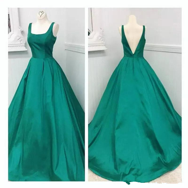 green square neck dress