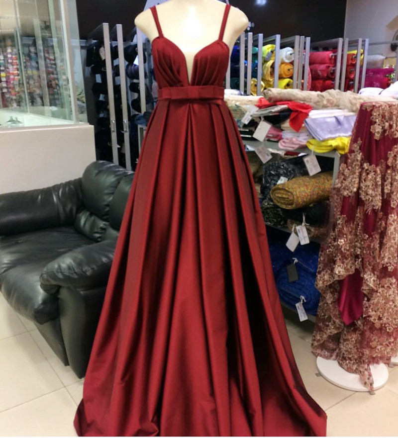 Plunging Neckline Prom Dress with Slit SYP161