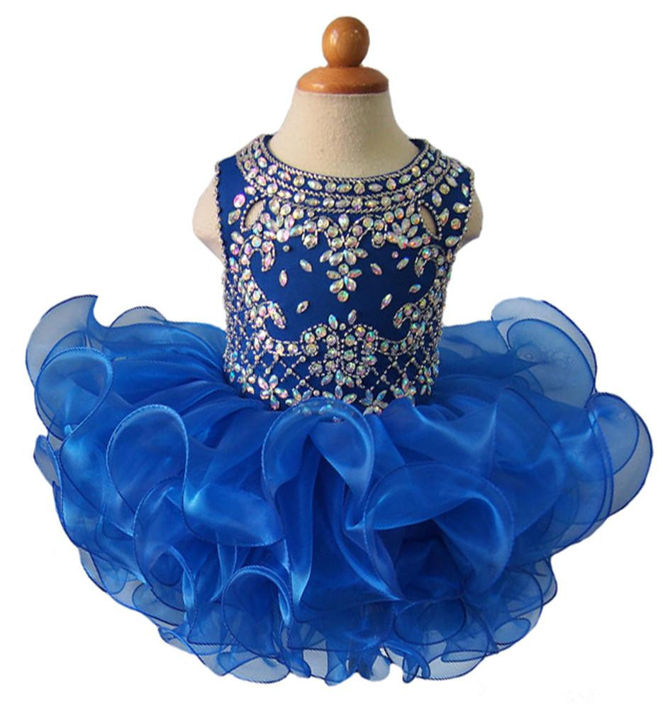 Ruffled Pageant Cupcake Dress With Crystals
