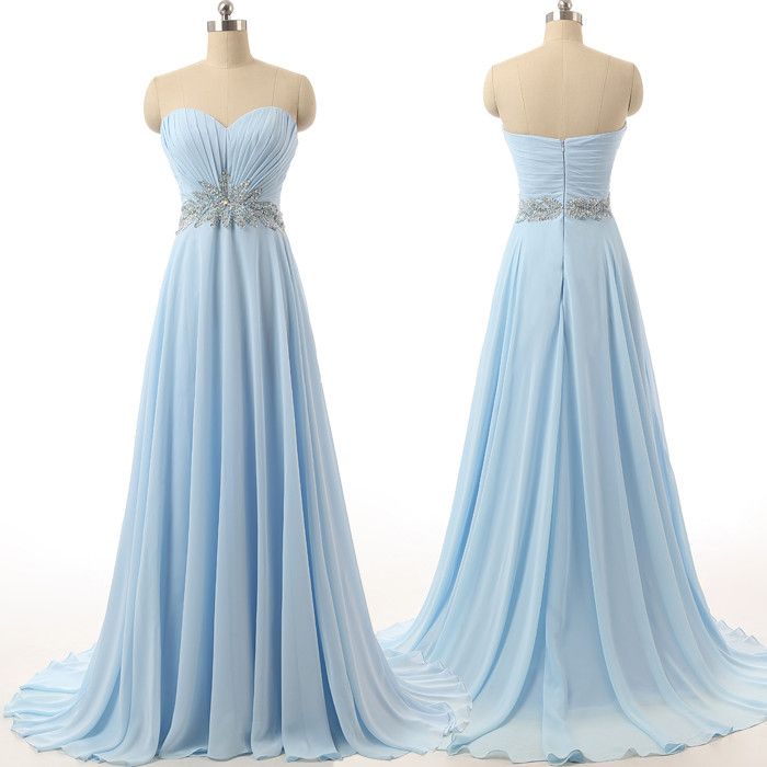 Elegant Light Blue Prom Dress,sexy Sweetheart Evening Dress,beading Party Dress