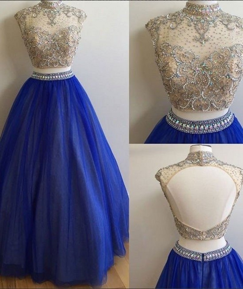 Royal Blue Two Piece Prom Dress Royal Blue Two Piece Prom Dress