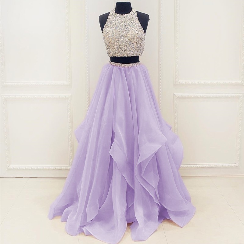 green emerald velvet dress Elegant Navy Halter Lace Top Formal Side Slit Chiffon Long Prom Dress main image 0