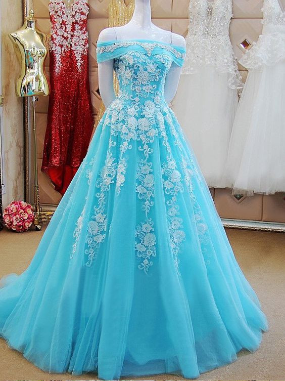 Ice blue shop evening dress