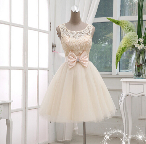 Champagne Short Homecoming Party Dress
