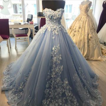 Light Blue Formal Occasion Dress With Lace