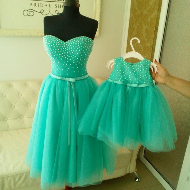 green emerald velvet dress Set of dresses for mother and daughter 