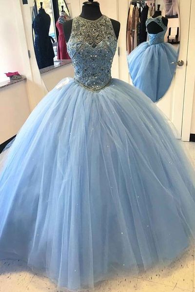 Light Blue Ball Gown Quinceanera Dress