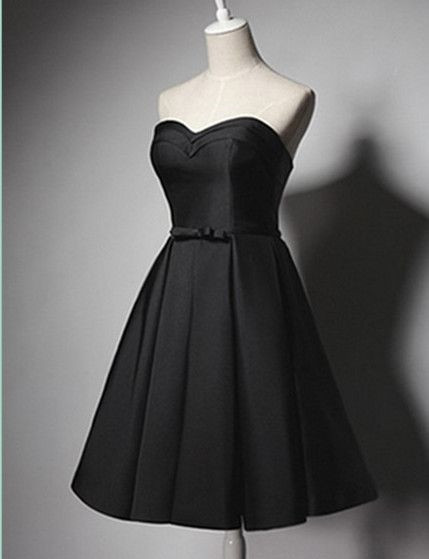 short semi formal black dress