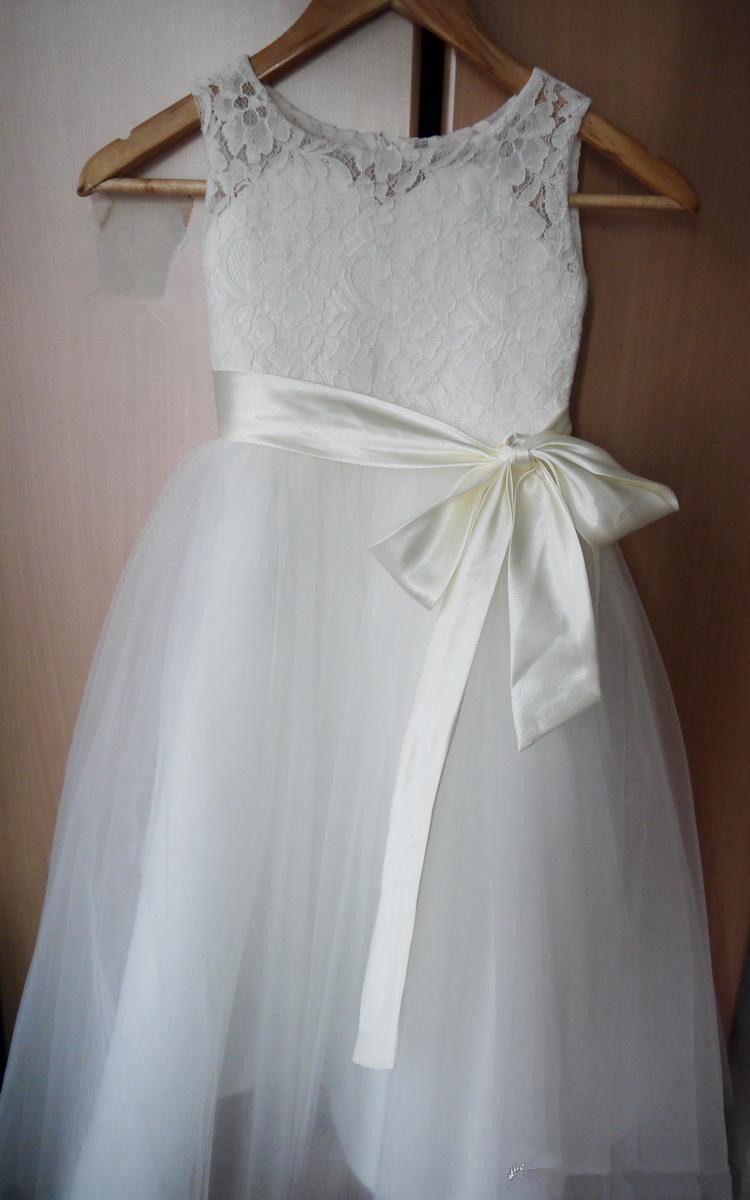 A-Line/Princess Tulle Flower Girl Dresses With Sash main image 0