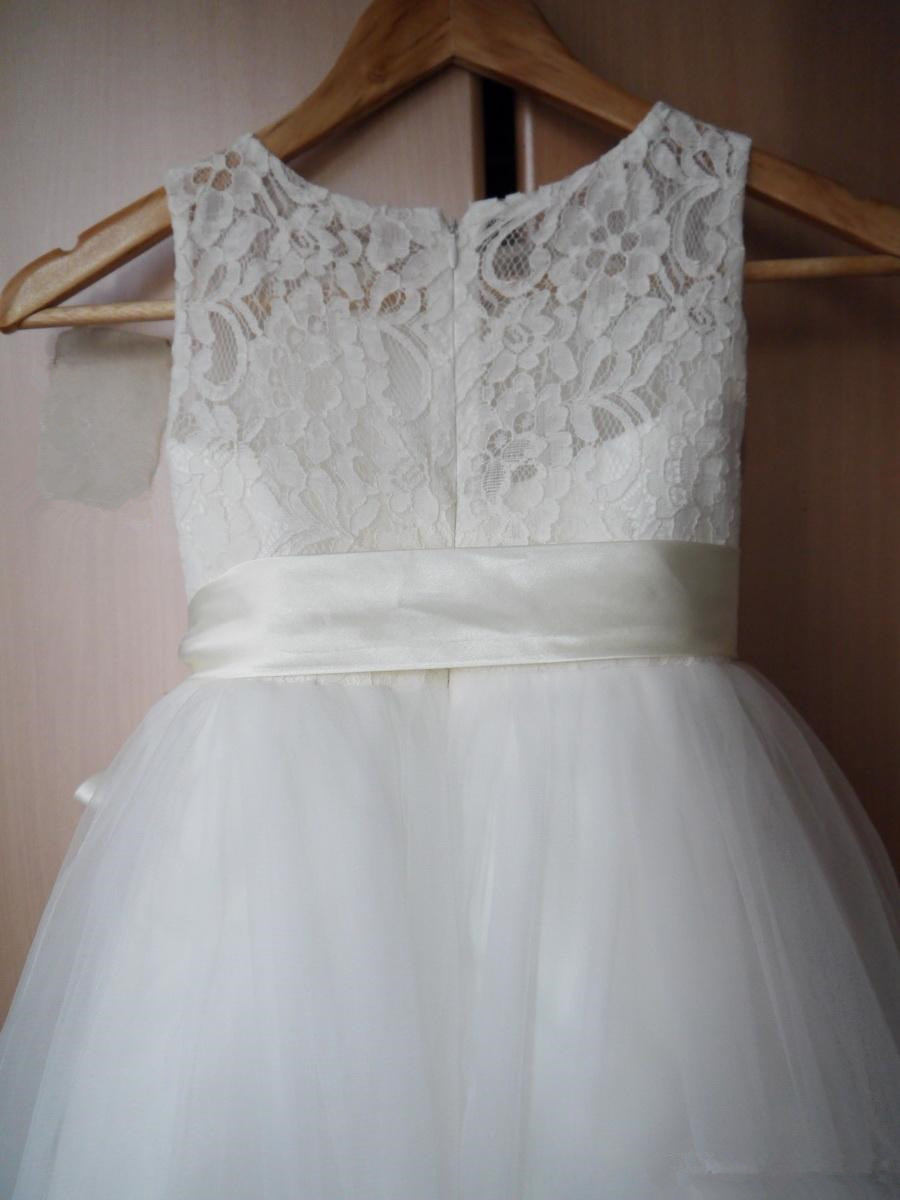 A-Line/Princess Tulle Flower Girl Dresses With Sash main image 1