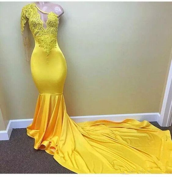 yellow prom dresses black girl