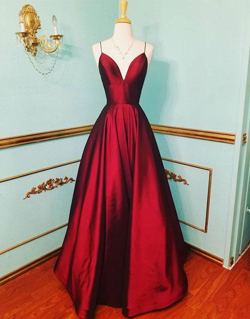 navy blue dress for baby girl Long Satin Prom Dress with Shoulder Ties main image 1