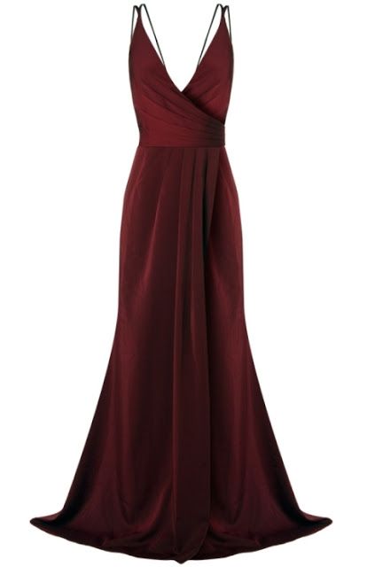V Neck Burgundy Prom Dress on Luulla