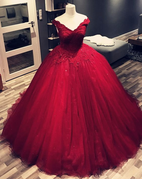 Off The Shoulder Ball Gown Quinceanera Dress With Lace