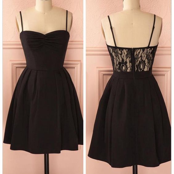 Short Black Homecoming Dress With Adjustable Straps
