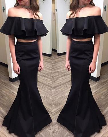 Black Two Pieces Pageant Dress