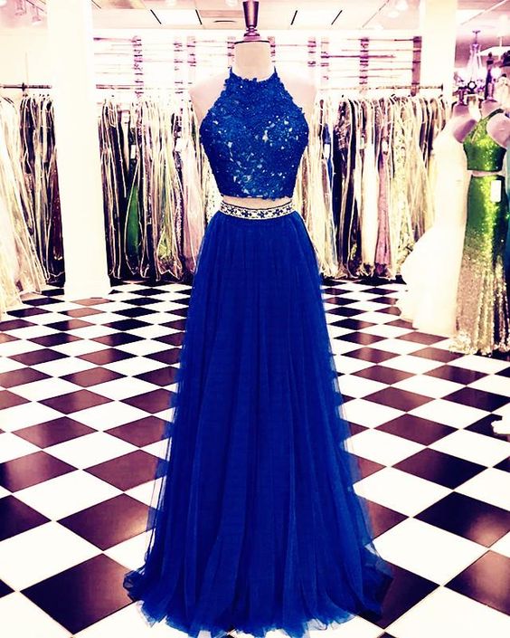 royal blue two piece homecoming dress Strapless Hot Pink Corset Tight Short Homecoming Dress