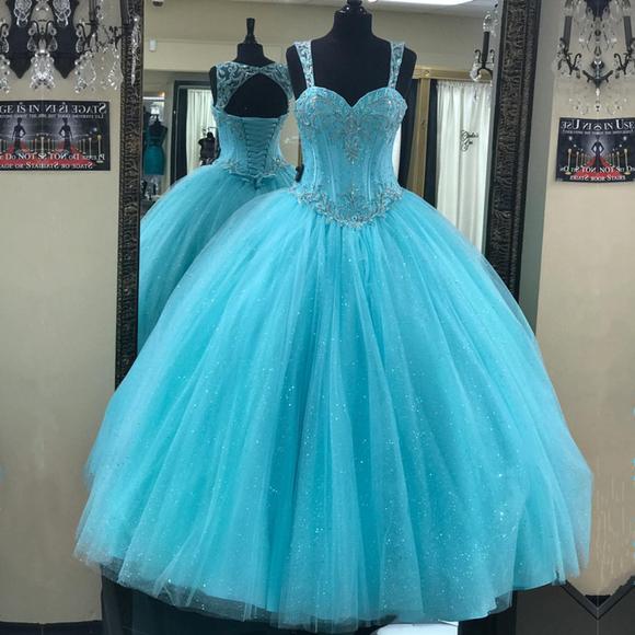 Sweetheart Floor Length Ball Gown Quinceanera Dress With Straps