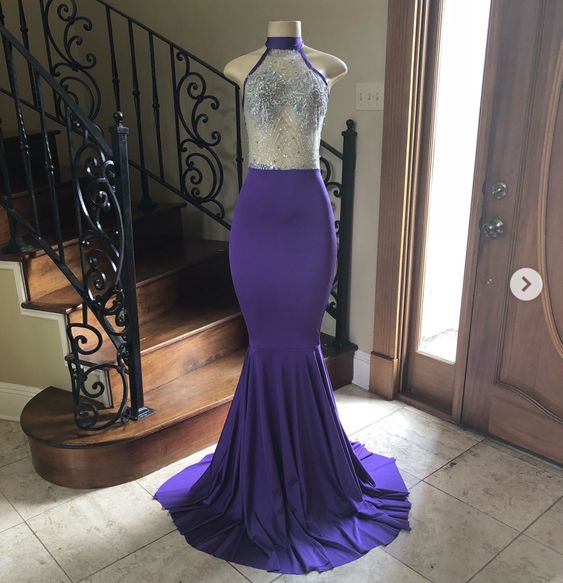 fitted lace wedding dress Colette CL5234 Long Halter Formal Mermaid Prom Dress – The Dress Outlet