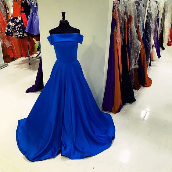 Strapless Royal Blue Long Evening Dress Prom Dress