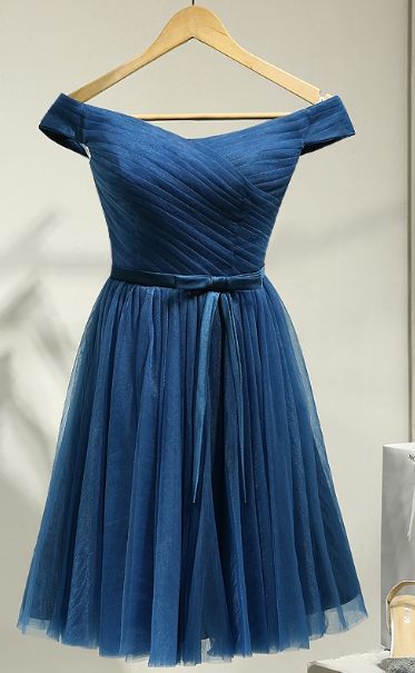 Dark Blue Homecoming Dress Semi Formal Occasion Dress Short on Luulla