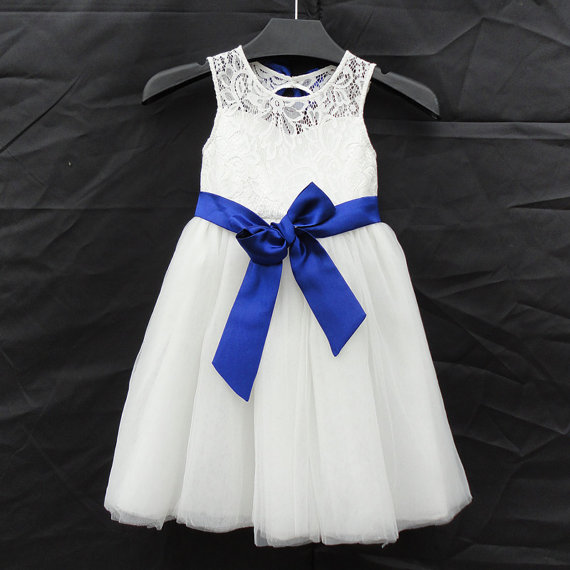 Ivory Flower Girl Dress For Baby Girl With Bows