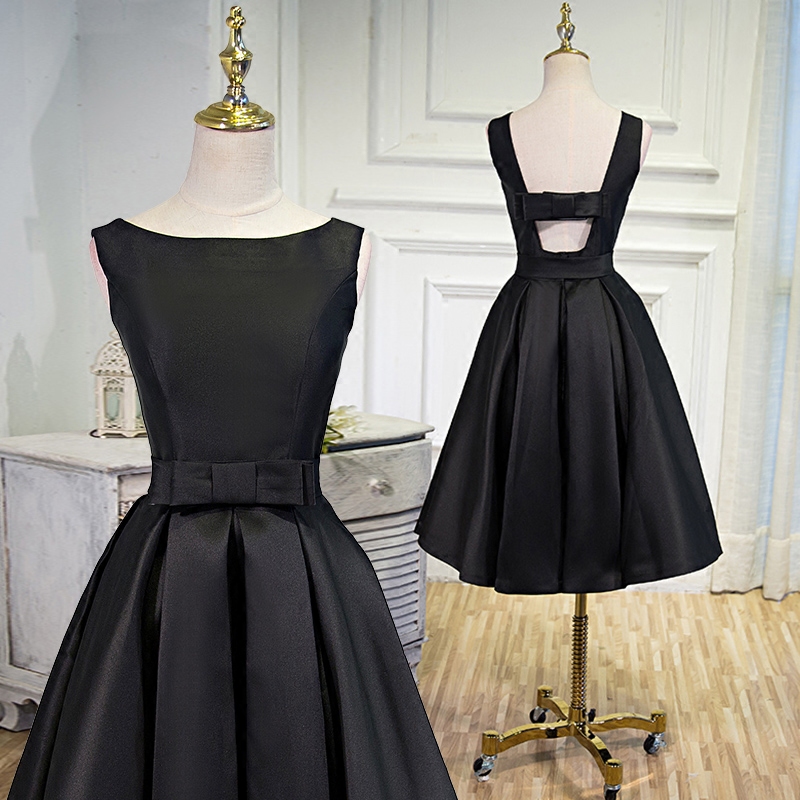 Black Homecoming Dress With Bow