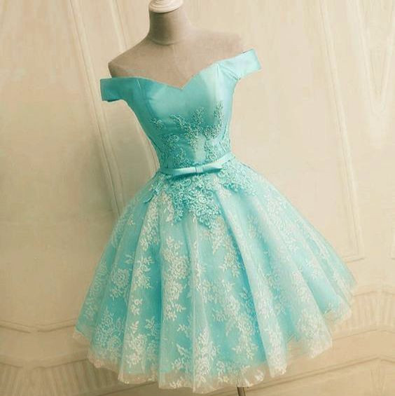 Off The Shoulder Light Blue Party Dress on Luulla