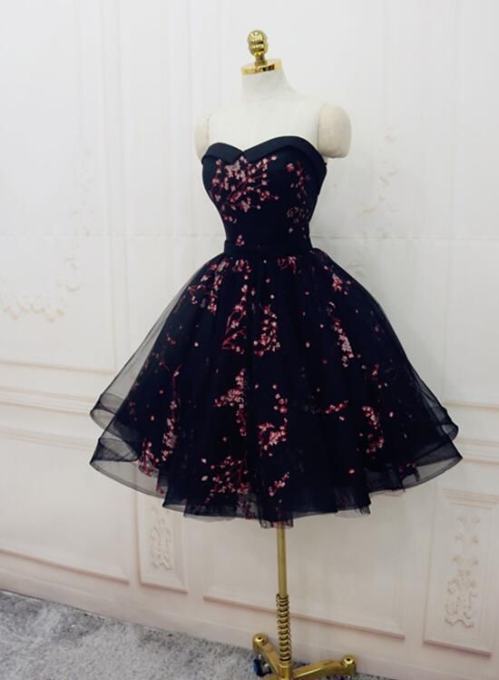 Sweetheart Floral Hoco Party Dress