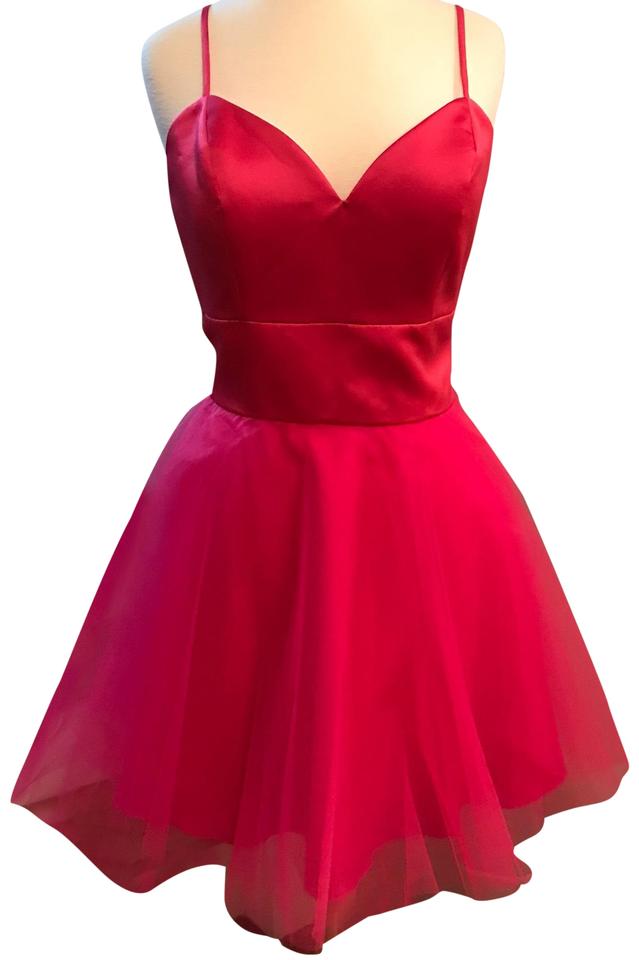 Spaghetti Straps Red Short Party Dress