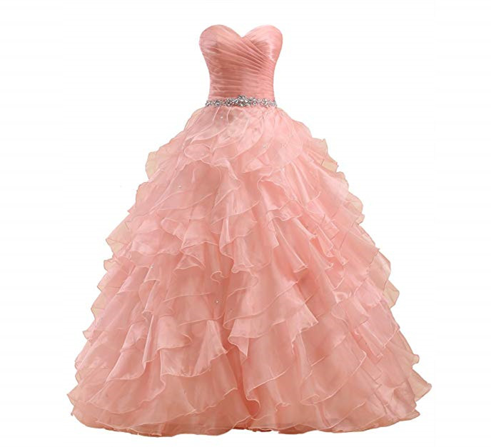 Sweetheart Tiered Organza Ball Gown Quinceanera Dress