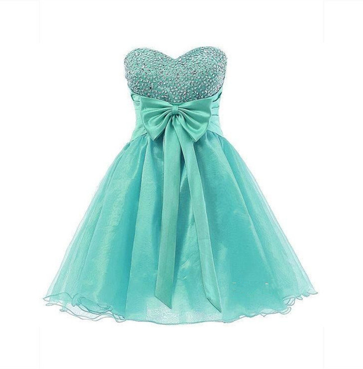 homecoming dress turquoise Teal Green Squre Neck Sequins Junior's Homecoming Dress main image 0